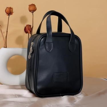 Imagem de Necessaire Feminina Impermeável Bolsa de Maquiagem Portátil – Organizador de Cosméticos para Viagem e Uso Diário(12435.8-Preto)