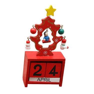 Imagem de oshhni Calendário do Advento de Madeira com Contagem Regressiva, Calendário Perpétuo de Natal, Decoração de Mesa para Quarto, Escritório, Casa e, Style B