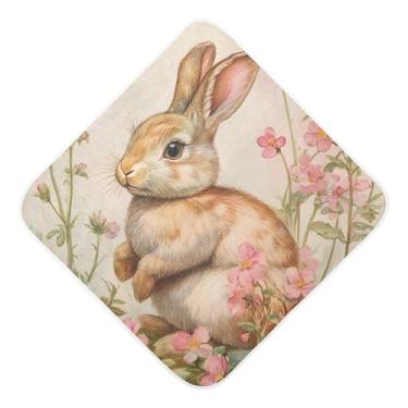 Imagem de Toalhas de bebê com capuz ultra macias absorventes toalha de bebê flores de coelho musselina algodão toalhas de banho para recém-nascidos bebês bebês 89 x 89 centímetros