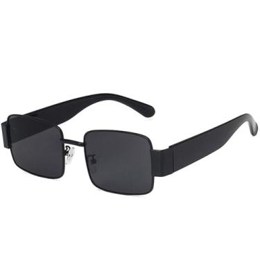 Imagem de Óculos de Sol Pequenos Femininos em Metal com Cores Vibrantes, Estilo Punk Masculino, Proteção UV400, para Esportes ao Ar Livre, Corrida e Ciclismo, Preto e Cinza