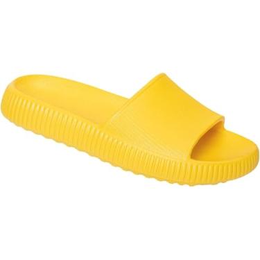Imagem de Chinelo Slide Nuvem Ortopédico Macio Unissex Confortável Antiderrapante amarela