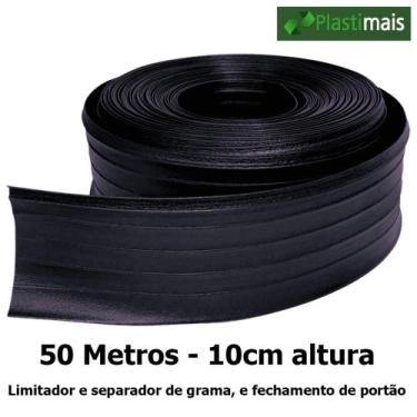 Imagem de Limitador de grama separador 50 mts PRETO 10cm altura - PLASTIMAIS