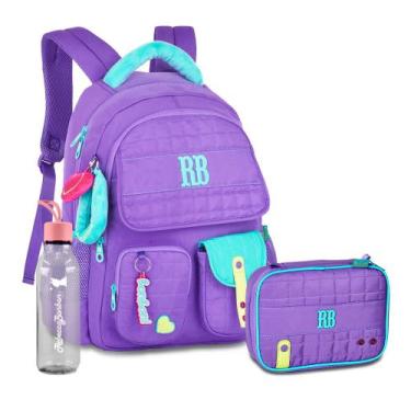 Imagem de Kit Mochila Costas Matelassê Rebecca Bonbon Estojo Box Amplo, RB26239 