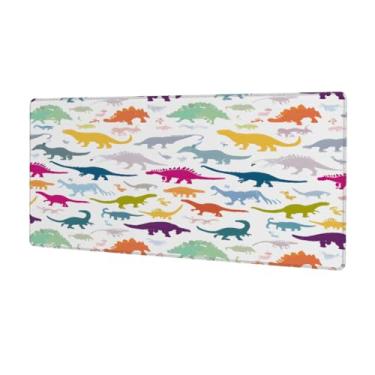 Imagem de Tapete de mouse colorido de caveira grande de desenho animado à prova d'água protetor de mesa estendido para computador, base de borracha antiderrapante para escritório, computador, teclado, laptop e