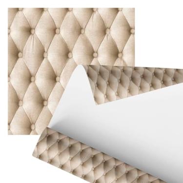 Imagem de Papel de Parede Texturizado Capitonê, Bege Claro, 3D, 2,80 Metros, Decoração Elegante para Parede