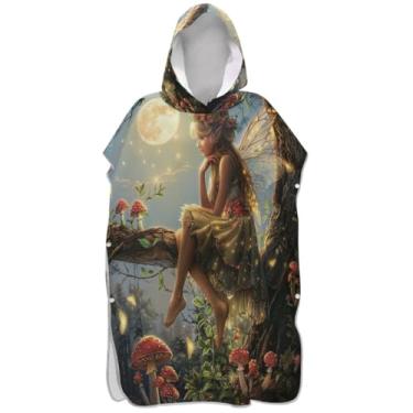 Imagem de Joisal Roupão de mudança de poncho de surfe plus size para adultos toalha de natação com capuz engraçado fada floral ponchos adultos para mulheres