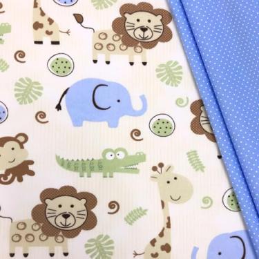 Imagem de Tecido Tricoline Composê Infantil Selva Kit 2 Tecidos 0,50x1,50mt cada -