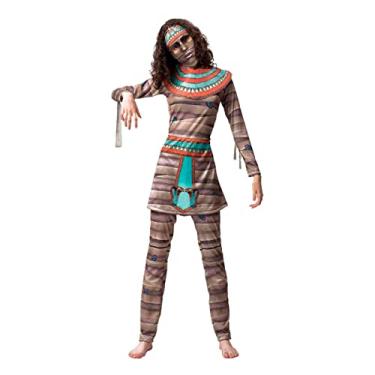 Imagem de Fantasia Casal de Halloween Múmia Feminina Masculina Com Gorro (Cléopatra, G 44-46)