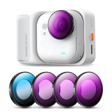 Imagem de Walking Way Conjunto de filtros ND PL compatível com kit de acessórios Insta360 Go Ultra, pacote com 4 lentes de câmera rosqueadas CPL ND8 ND16 ND32, filtros polarizadores de densidade neutra vidro