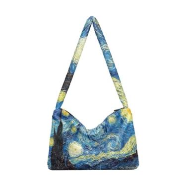 Imagem de Bolsa de ombro feminina com flores de peônia floral, bolsa de ombro, bolsa de mão para mulheres, Horror Halowin Painting Night, One Size