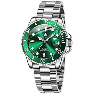 Imagem de OLEVS Relógios masculinos de luxo, analógicos, à prova d'água, aço inoxidável, casual, mostrador grande, cronógrafo, moda clássica, numerais romanos, quartzo, data, relógios de pulso masculinos Reloj