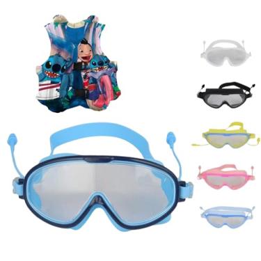 Imagem de Kit com Óculos de Natação Infantil Visor Largo + Colete Peitoral Criança Bóia Braço e Peito Não Fura - Personagens (Colete Inflável - 1, 43 x 35)
