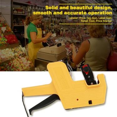 Imagem de Fafeicy Pistola de Etiqueta de Preço Portátil MX5500 de 8 Dígitos, Plástico, Design Compacto, Fácil Troca de Etiqueta, para Etiquetagem de Preço de Varejo (Amarelo)