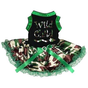 Imagem de Petitebella Vestido infantil Wild Puppy Dog (preto/renda camuflada, 3GG)