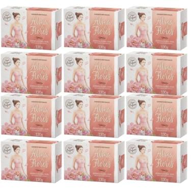 Imagem de Kit 12 Sabonete Alma de Flores Essência Floral Rosé 130g