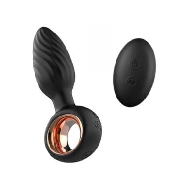 Imagem de Plug Anal Em Silicone 9 Modos De Vibração E Rotação Com Controle Remoto Sem Fio 11,5 X 3,5 Cm PL178