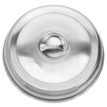 Imagem de HAKIDZEL Tampa de aço inoxidável para comida para bifes de 25,4 cm, tampa de placa de ferro redonda para filé grelhado, restaurante, qualidade de alimentos, cúpula, para cozinha ocidental