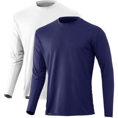 Imagem de Kit com 2 Camiseta Masculina Proteção UV Solar Tecido Dry Esportes Térmica-Masculino