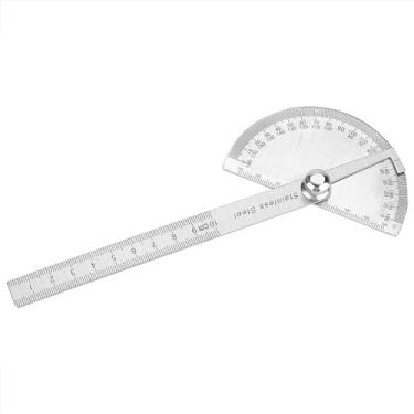 Imagem de Generic Régua de Medição de Braço Transferidor de Aço Inoxidável de 0-180 Graus para Medição Precisa de ângulo para Desenho de Estudante, Engenharia e Carpintaria, Régua Transferidora Durável de