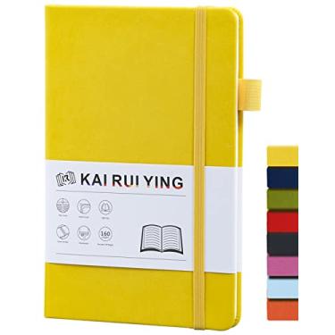 Imagem de KaiRuiYing Caderno de diário com suporte para caneta, cadernos A5 para trabalho/escrita, caderno pautado universitário para escola, diário grosso para homens/mulheres, cadernos para anotações, caderno forrado com papel de 100 g/m²