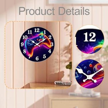 Imagem de Bothyi Relógio de parede em formato de controle de videogame, elegante e decorativo em acrílico, ideal para decoração de escritórios, salas de jantar e, L