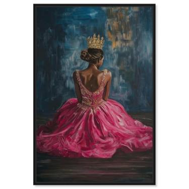 Imagem de Art Remedy Arte de retrato de ébano em tela The Rose Crown, moldura preta, 50,8 cm x 76,2 cm