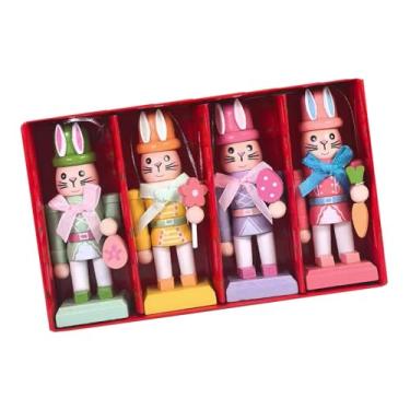 Imagem de UGPLM Conjunto de 4 enfeites de Natal em forma de quebra-nozes, brinquedos de fantoche, centro de mesa, decoração natalina, estatuetas de quebra-nozes para