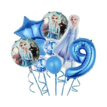 Imagem de Balões De Alumínio Da Princesa Elsa Do Frozen Para Meninas, 9 Peças, P