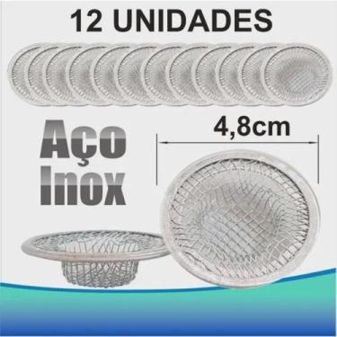 Imagem de Kit 12 Ralinho Industrial Pia Tanque Lavatório Ralo Japonês - Fortinox