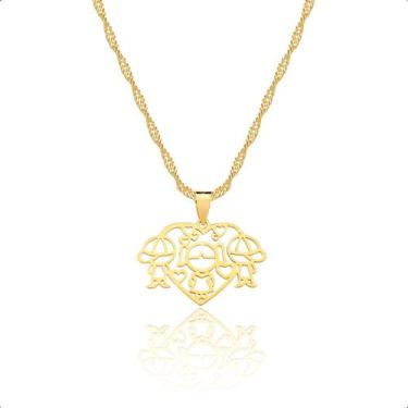 Imagem de Cordão Feminino Ouro 18k 45cm Com Pingente Filhos - Dreamfactoryjóias