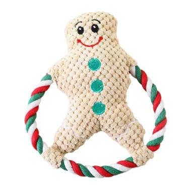 Imagem de SIWOTED Squeaky Plush Dog Toys Cartoon Bonito Interativo Aliviar Ansiedade Limpeza de Dentes Brinquedos de Pelúcia para Animais de Estimação Cães Gatos (Marrom)