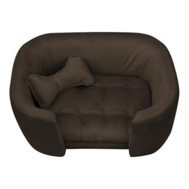 Imagem de Poltrona Pet Conforto Luxo | Cama Sofá Cachorro e Gato | Lavável veludo preto(marrom)