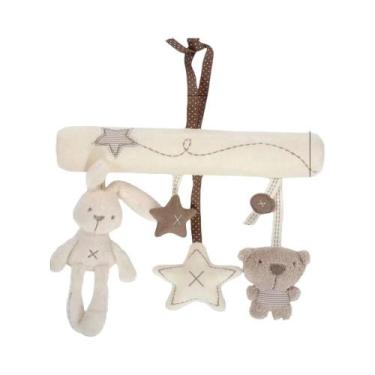 Imagem de Móbile De Carrinho De Bebê De Pelúcia Com Coelho, Sino De Mão, Assento