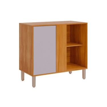 Imagem de Balcão de Cozinha c/ Tampo Esplêndida de Canto c/ 1 Porta 92cm Cinamomo/Platina - MGM