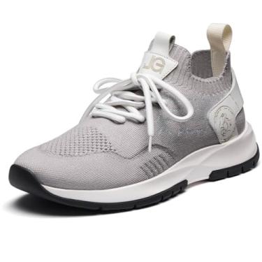 Imagem de Jepsen Gord Tênis masculino casual de malha de lã respirável para caminhada de negócios, leve, confortável, sem cadarço, para trabalho, Cinza, 40