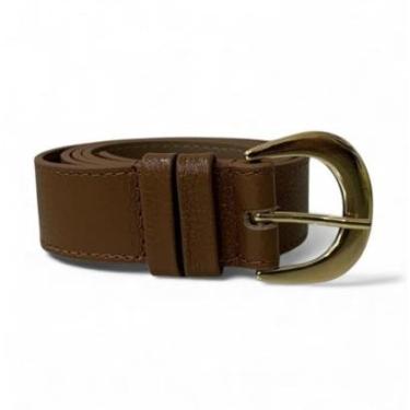 Imagem de Cinto Feminino em Couro Fivela Arredondada 013 Caramelo M-Feminino