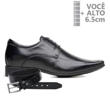 Imagem de Sapato Com Salto Interno Jota Pe Preto Grow Air + Cinto 82403-Masculino