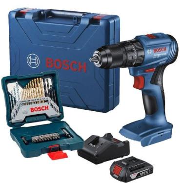 Imagem de Parafusadeira Furadeira Impacto 18v c/ 30 peças X-LINE, Bateria, Carre