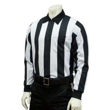 Imagem de Camisa de manga comprida Smitty FBS-138 2 1/10.2 cm Stripe Performance Heavyweight Interlock Football Árbitro oficial para clima frio (3GG)
