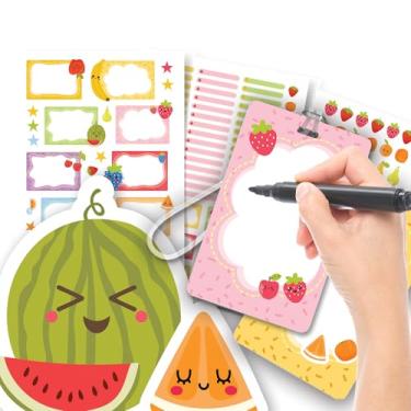 Imagem de Etiqueta Escolar Menina com TAG + Caneta (Frutas, Etiquetas + 2 TAGs)