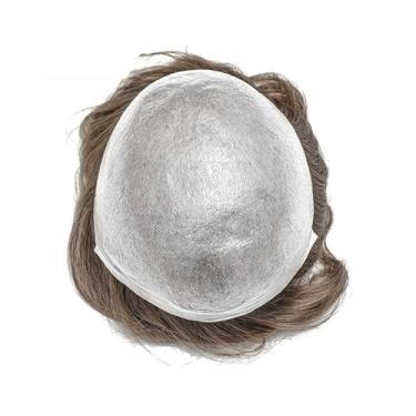 Imagem de Aplique de testa Prótese de cabelo masculino sem nós indetectável, humano, peruca, loiro médio(6x9)