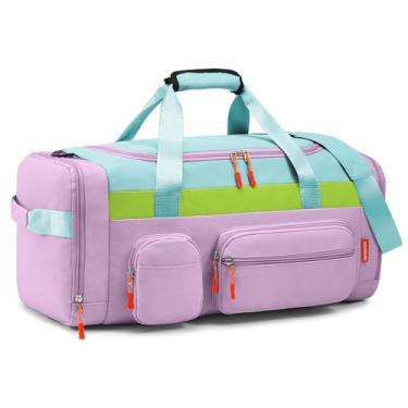 Imagem de WOOMADA Bolsa infantil grande para viagens, durante a noite ou fim de semana, 50,8 cm, Roxa