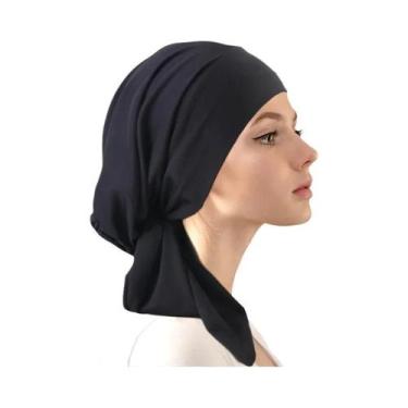 Imagem de Turbante Muçulmano Feminino Pré-Amarrado De Tecido Macio E Elástico, L