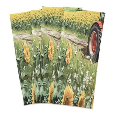 Imagem de xigua Conjunto de 6 panos de prato de cozinha de trator vermelho da fazenda, macios e altamente absorventes de secagem rápida para limpeza de pratos e limpeza manual, 71 x 45 cm