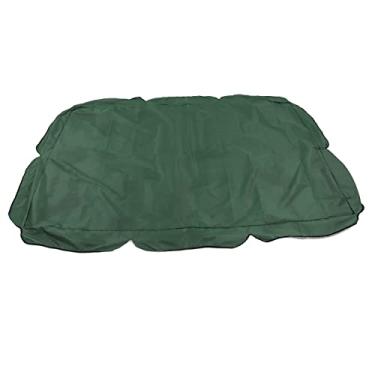 Imagem de Dossel de balanço ao ar livre revestido de prata pano oxford à prova d'água cobertura superior para cadeira de balanço para jardim acessório para proteção solar à prova de UV (Verde Escuro)