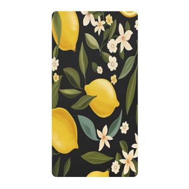 Imagem de Blueangle Lençol de berço padrão para berço infantil - Lençóis de algodão macio e respirável com flor de limão (84)