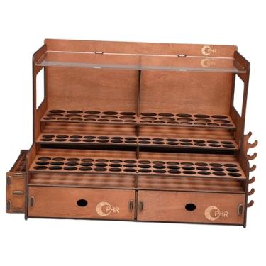 Imagem de Colaxi Suporte para tintas, canetas marcadoras marrons, porta-pincéis, presente para artistas, quadro transparente, suporte multiuso para materiais de arte e, 104 Furos