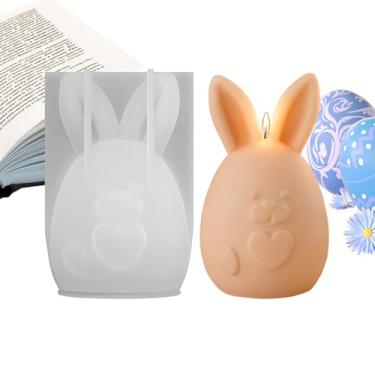 Imagem de Formas De Velas De Silicone | Molde de Fundicao em Forma de Coelho | Forma Antiaderente para Fabricacao de Velas - Para Artesanato DIY em Casa com Epoxi Gesso Concreto