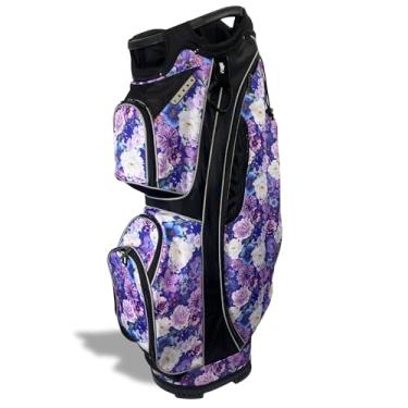 Imagem de Taboo Fashions Bolsa de golfe feminina Resort Collection – Bolsa feminina para carrinho de golfe de 14 vias com bolso térmico térmico, capuz de chuva, bolsos com zíper e mais – Acessórios de golfe