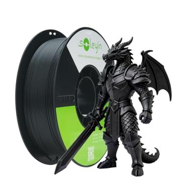 Imagem de Creality Soleyin PLA Filamento 1.75mm, 3D Impressora Filamento 30-300mm / s Velocidade de Impressão, Precisão Dimensional +/- 0.02mm, Se encaixa para a maioria das impressoras 3D FDM (preto)
